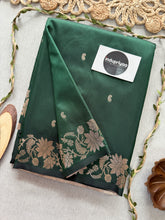 Indupriyaa Bottle Green Handloom Soft Silk Saree With Rich Pallu